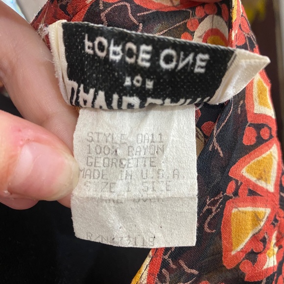 David Dart | Force One Vintage Georgette Sheer Button Front Sun Dress Swim Cover - Picture 6 of 7